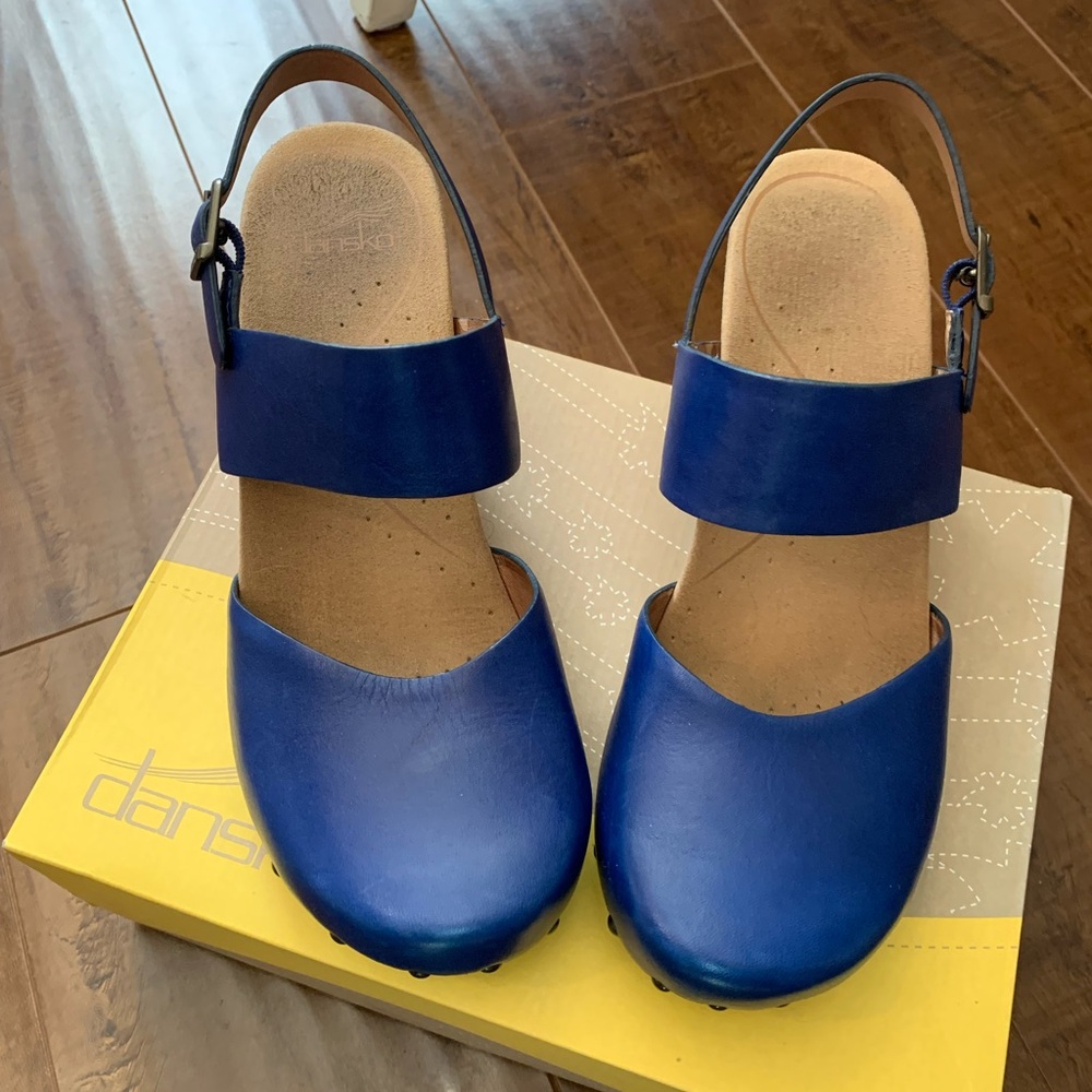 Dansko Theo Leather Cobalt Blue Clog